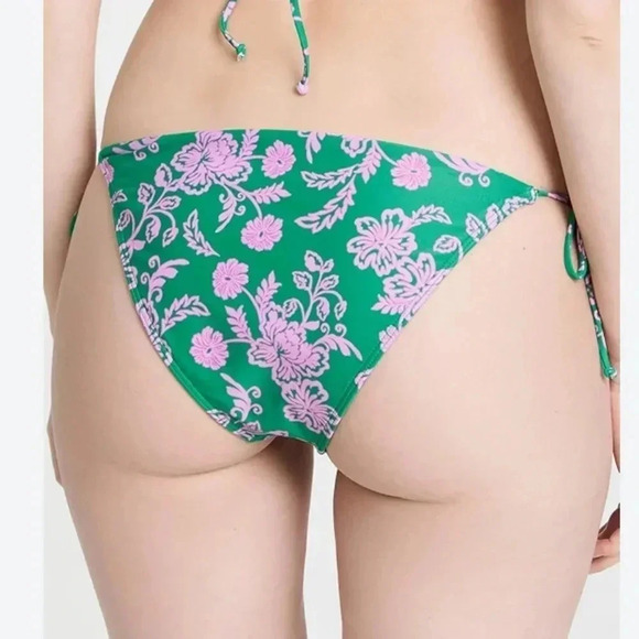 NEW Xirena Xwim Sims Bikini Swim Bottom Size Large Caprisyn Green Pink Floral - Picture 4 of 15